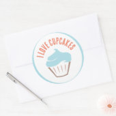 I Love Cupcakes Sticker ラウンドシール (封筒)