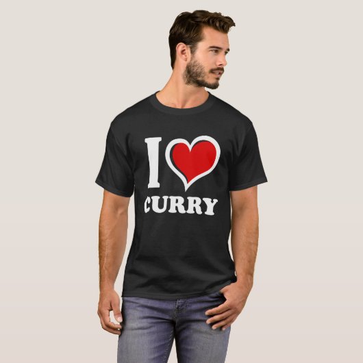 I Love Curry I Heart Tシャツ (正面フル)
