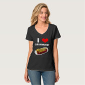 I Love Currywurst Bratwurst Fast Food Tシャツ (正面フル)