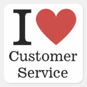 I Love Customer ❤️ Serviceステッカー スクエアシール (正面)