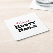 I love [customize] スクエアペーパーコースター (アングル)