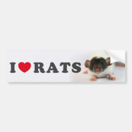 I love (cute) Rats バンパーステッカー