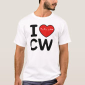 I Love CW Continuous Wave Morse Code Tシャツ (正面)
