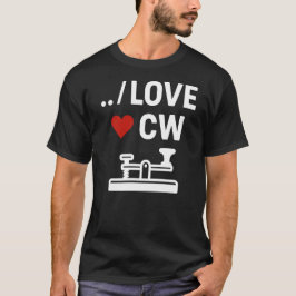 I Love CW Continuous Waveform Morse Code Ham Radio Tシャツ