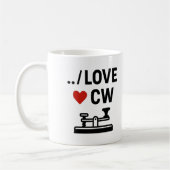 I Love CW - Morse Code Ham Radio Passion コーヒーマグカップ (左)