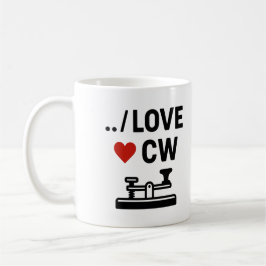 I Love CW - Morse Code Ham Radio Passion コーヒーマグカップ