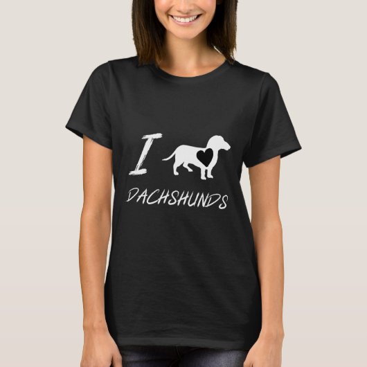 I Love Dachshund Cute Dog Owners  For Chritsmas Tシャツ (正面)