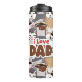 "I Love Dad" Cat & Coffee Seamless Pattern - Fathe タンブラー (正面)
