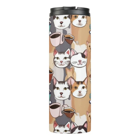 "I Love Dad" Cat & Coffee Seamless Pattern - Fathe タンブラー (裏面)