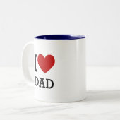 I Love Dad Mug Heart Graphic Father Gift ツートーンマグカップ (正面左)