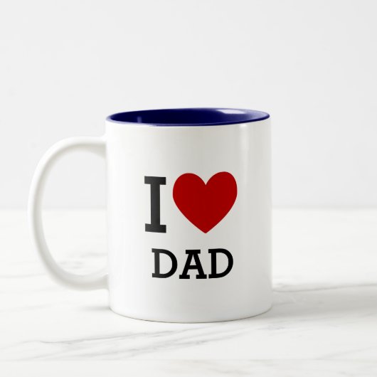 I Love Dad Mug Heart Graphic Father Gift ツートーンマグカップ (左)