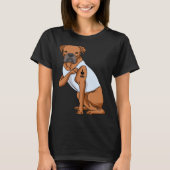 I Love Dad Tattoo  Boxer Dog Father s Day Tシャツ (正面)