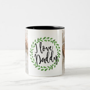 I Love Daddyフォトマカスタムグ ツートーンマグカップ