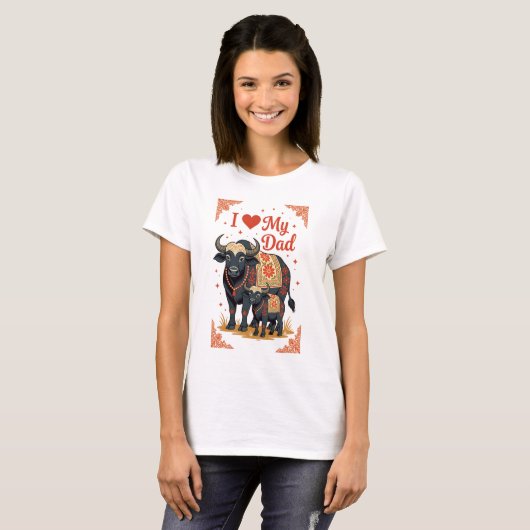 i love daddy Tシャツ – I ❤️ MY DAD (正面フル)
