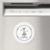 I Love Dalmatians (黒1)ハートおもしろい マグネット (インサイチュ (食洗機))