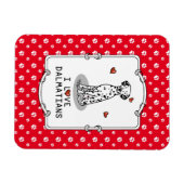 I Love Dalmatians （黒1）ハートかわいい マグネット (横)