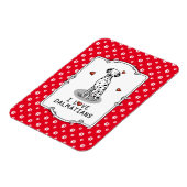 I Love Dalmatians （黒1）ハートかわいい マグネット (左側)