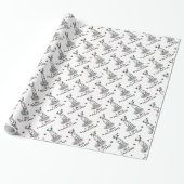 I Love Dalmatians (黒1)ハートかわいい ラッピングペーパー (アンロールド)