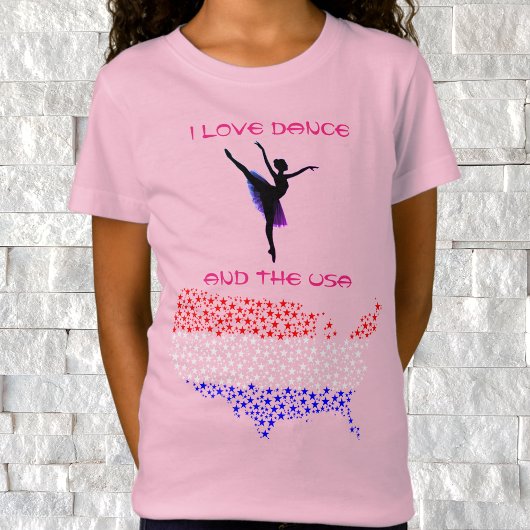 I Love Dance and the USA T-Shirt Tシャツ