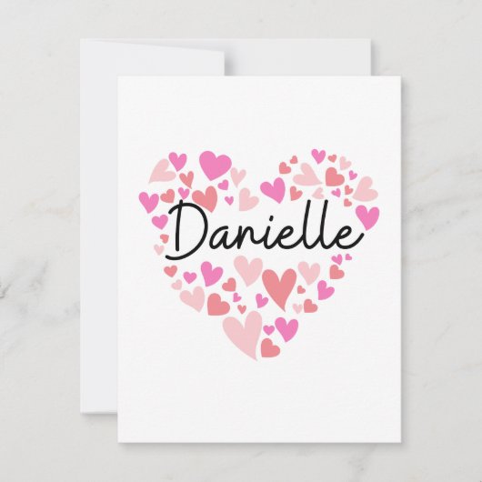 I love Danielle - hearts for Danielle サンキューカード (正面)