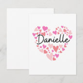 I love Danielle - hearts for Danielle サンキューカード (正面/裏面)