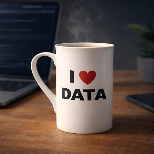 I Love Data Bone China Mug | Geek Coffee Cup ボーンチャイナマグカップ