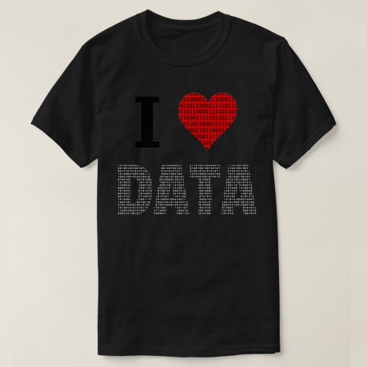 I Love Data Engineerデータアナリストデータサイエンス Tシャツ (デザイン正面)
