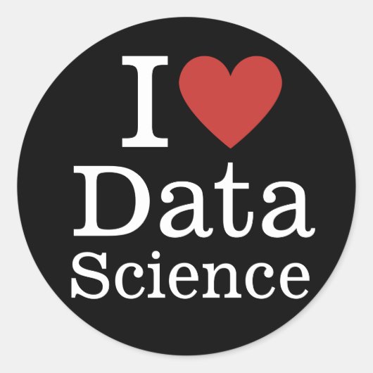 I Love Data ❤️ Science (for Employees) カスタム ラウンドシール (正面)