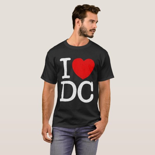 I Love Dc Washington Distressed I He Dc Tシャツ (正面フル)