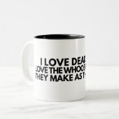 I Love Deadlines Whooshing Noise Funny Office Mug ツートーンマグカップ (正面左)