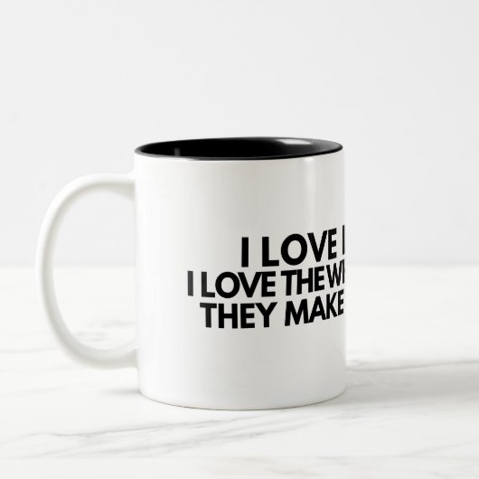 I Love Deadlines Whooshing Noise Funny Office Mug ツートーンマグカップ (左)