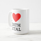 I love death metal square sticker コーヒーマグカップ (正面左)