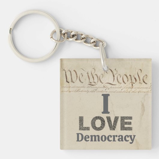 I Love Democracy Keychain キーホルダー (正面)