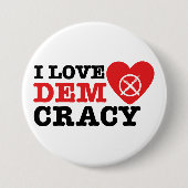 I Love Democracy Pin 缶バッジ (正面)