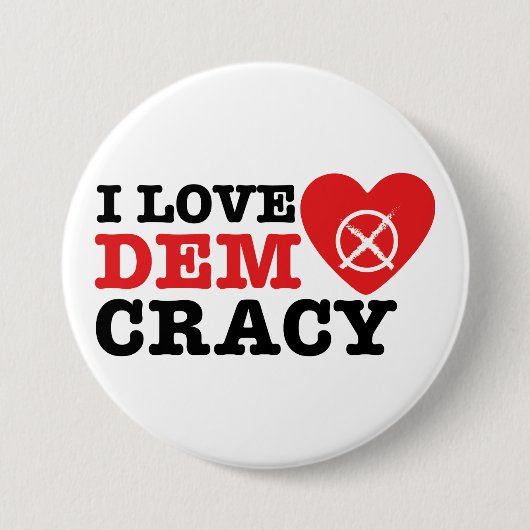 I Love Democracy Pin 缶バッジ (正面)