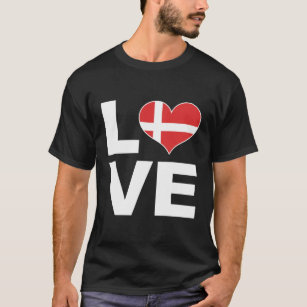 I Love Denmark – デンマークハート国旗 Tシャツ
