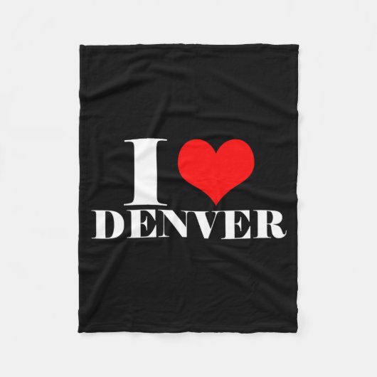 I Love Denver フリースブランケット (正面)
