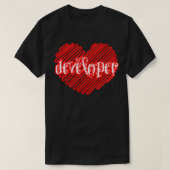 I Love Developerハート Tシャツ (デザイン正面)