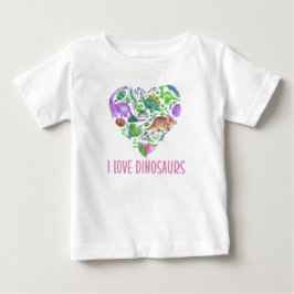 I Love Dinosaurs, Dinosaur Heart Valentine ベビーTシャツ