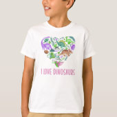 I Love Dinosaurs, Dinosaur Heart Valentine Tシャツ (正面)