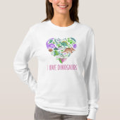 I Love Dinosaurs, Dinosaur Heart Valentine Tシャツ (正面)