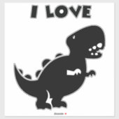 I Love Dinosaurs tyrannosaurus rex Silhouette Art  シール (シート)
