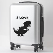 I Love Dinosaurs tyrannosaurus rex Silhouette Art  シール (スーツケース)