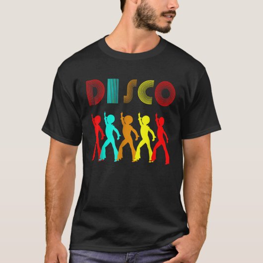 I Love Discoレトロヴィンテージ踊りパーティー70s 80s D Tシャツ (正面)