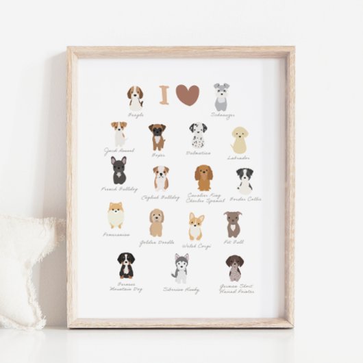 I Love Dogs Kids Room & Decor Poster ポスター
