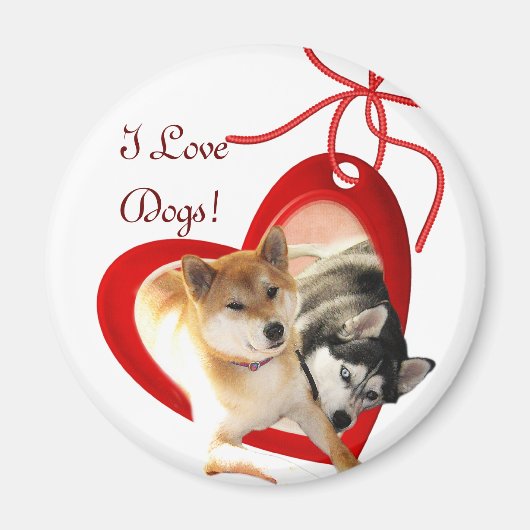 I Love Dogs Magnet マグネット (正面)