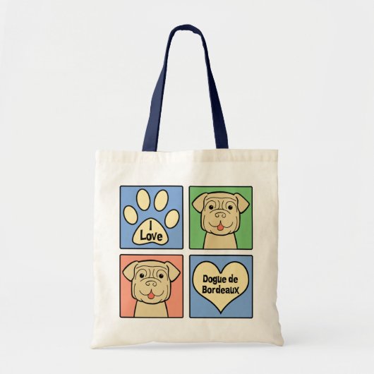 I Love Dogue de Bordeaux トートバッグ (正面)