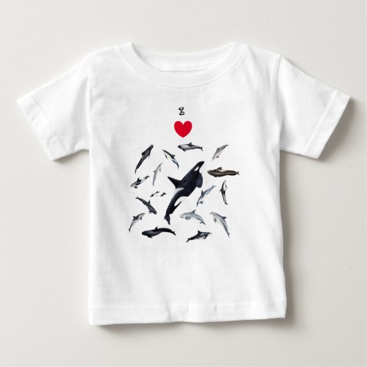 I love dolphins - Amo los delfines ベビーTシャツ (正面)