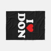 I Love Don -ハート フリースブランケット (正面(横))