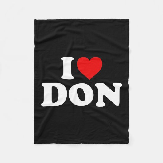 I Love Don -ハート フリースブランケット (正面)